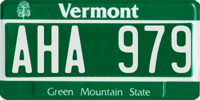 VT license plate AHA979