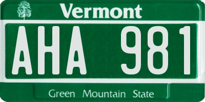 VT license plate AHA981