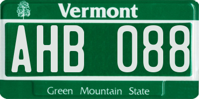 VT license plate AHB088