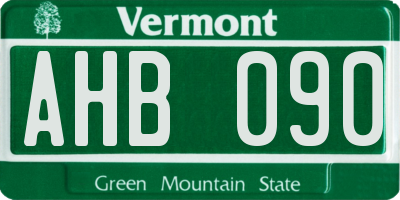 VT license plate AHB090