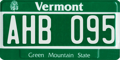 VT license plate AHB095