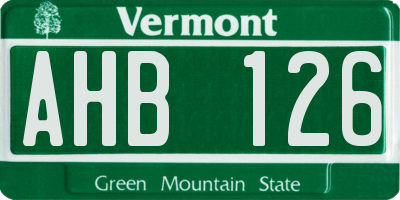 VT license plate AHB126