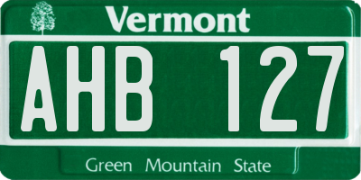 VT license plate AHB127