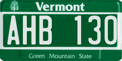 VT license plate AHB130