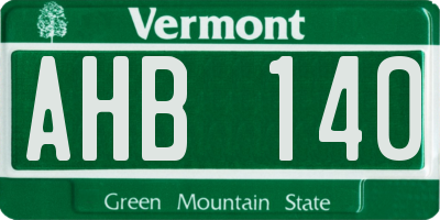 VT license plate AHB140
