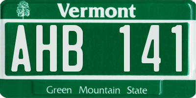 VT license plate AHB141