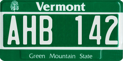 VT license plate AHB142