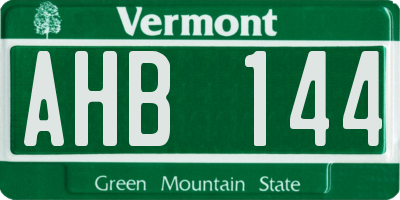 VT license plate AHB144