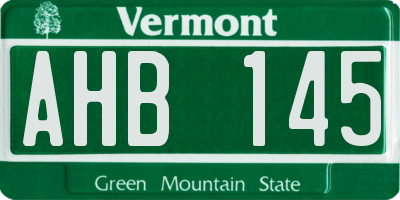 VT license plate AHB145