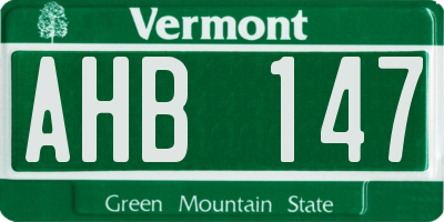 VT license plate AHB147