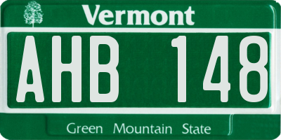 VT license plate AHB148