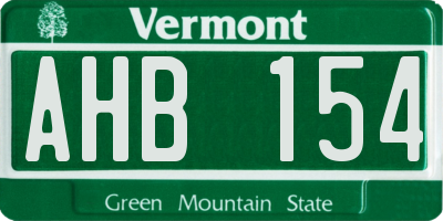 VT license plate AHB154