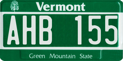 VT license plate AHB155