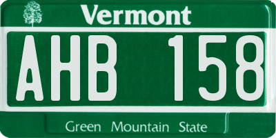 VT license plate AHB158