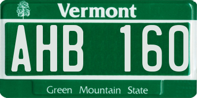 VT license plate AHB160