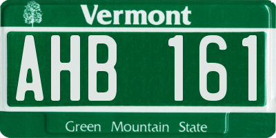 VT license plate AHB161