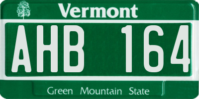 VT license plate AHB164