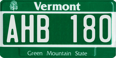 VT license plate AHB180