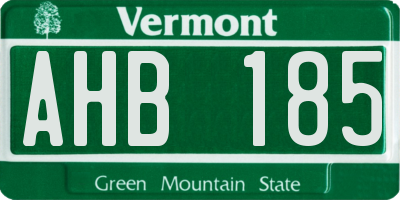 VT license plate AHB185
