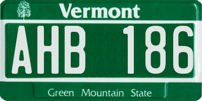 VT license plate AHB186