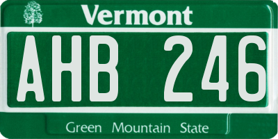 VT license plate AHB246