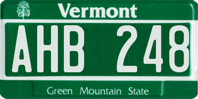 VT license plate AHB248