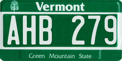 VT license plate AHB279