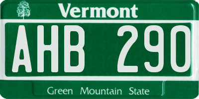 VT license plate AHB290