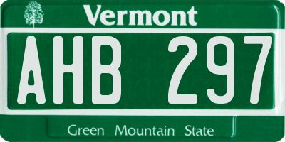 VT license plate AHB297