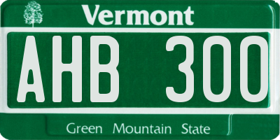 VT license plate AHB300