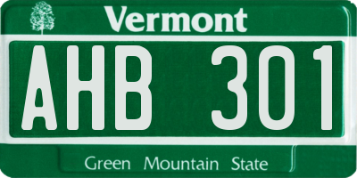 VT license plate AHB301