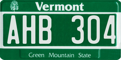VT license plate AHB304