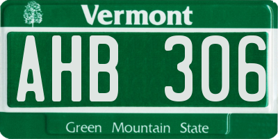 VT license plate AHB306