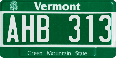VT license plate AHB313