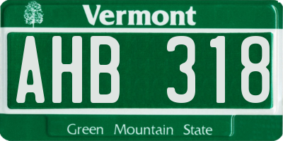 VT license plate AHB318