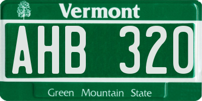 VT license plate AHB320