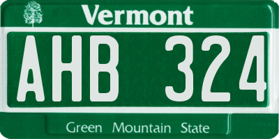 VT license plate AHB324