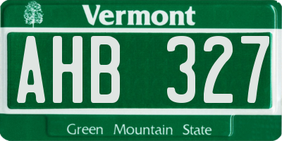 VT license plate AHB327