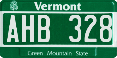 VT license plate AHB328
