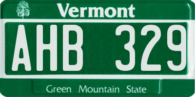VT license plate AHB329