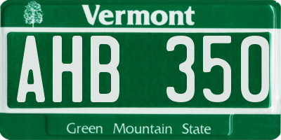 VT license plate AHB350