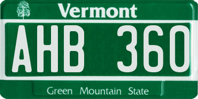 VT license plate AHB360