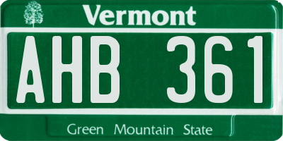 VT license plate AHB361