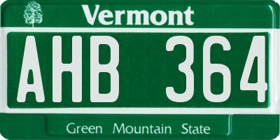 VT license plate AHB364