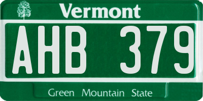 VT license plate AHB379