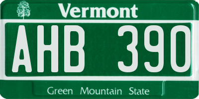 VT license plate AHB390