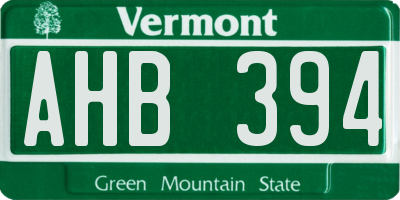 VT license plate AHB394