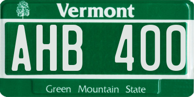 VT license plate AHB400