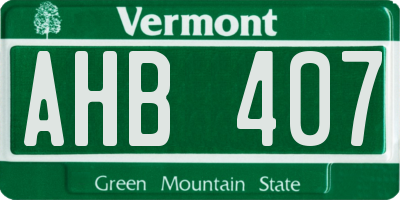 VT license plate AHB407