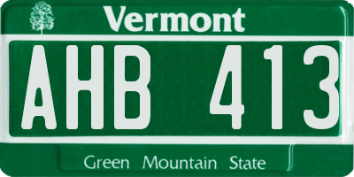 VT license plate AHB413